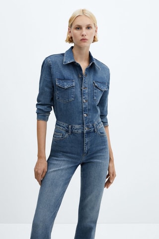Combi-pantalon en jean Bleu
