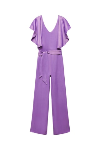 Combinaison satinée volant - Violet