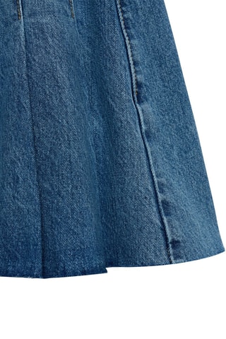 Minijupe en jean plissée - Bleu