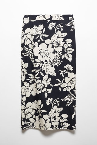 Jupe longue à fleurs - Noir