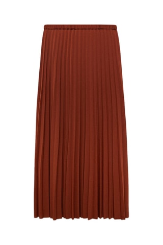 Lange plooirok - Terracotta