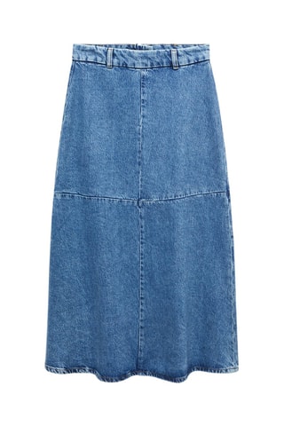 Wijduitlopende rok van demin Blauw
