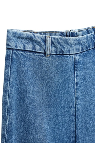 Wijduitlopende rok van demin Blauw