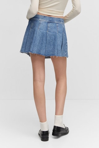 Minispijkerrok met plooien Blauw
