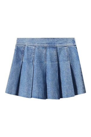 Minispijkerrok met plooien Blauw