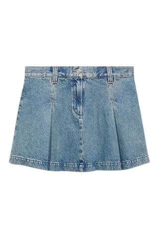 Minispijkerrok met plooien Blauw