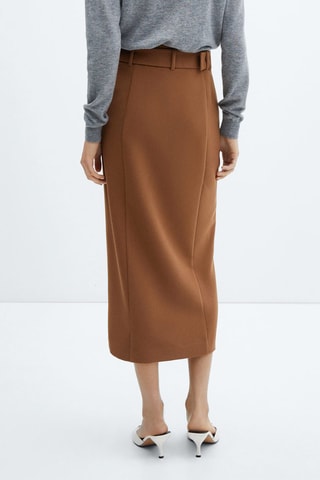 Rok met riem en split Camel
