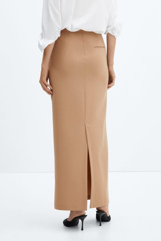 Lange rechte rok - Beige