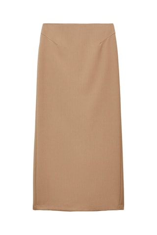 Lange rechte rok - Beige