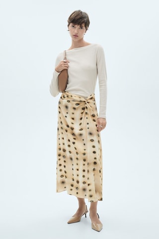Rok mt Stippen en Strikje - Beige