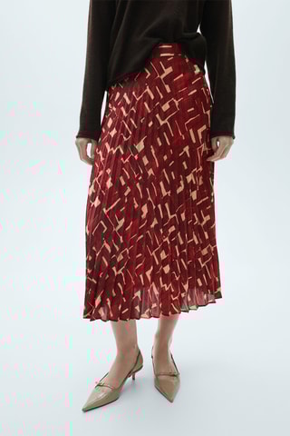Plissérok met Print - Rood