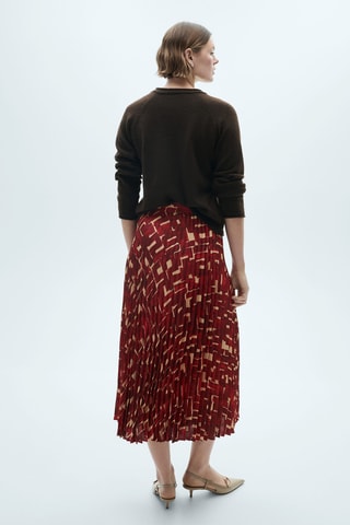 Plissérok met Print - Rood