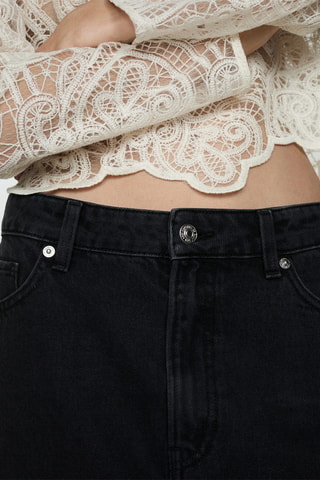 Jupe midi en jean - Noir