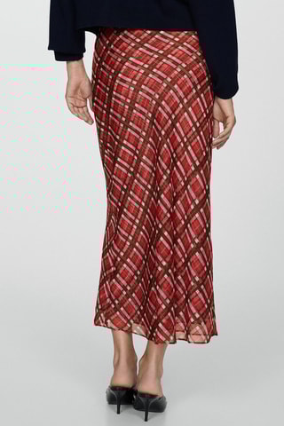 Lange Rok met Ruitmotief - Rood