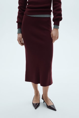 Geweven Midirok - Bordeauxrood