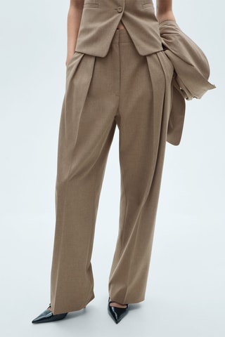 Pantalon de costume laine - Marron