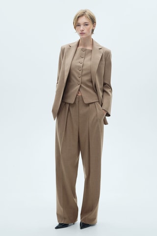 Pantalon de costume laine - Marron