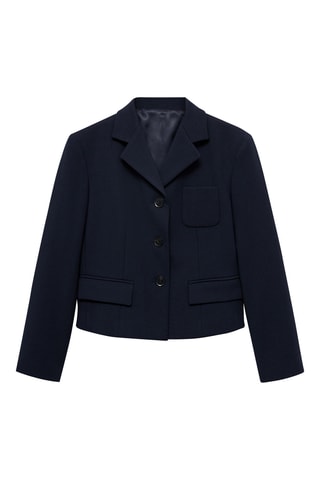 Blazer crop boutons - Bleu marine foncé