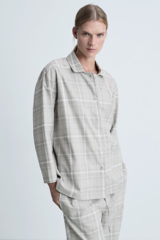 Chemise pyjama flanelle carreaux - Gris
