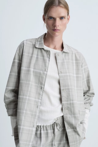 Chemise pyjama flanelle carreaux - Gris