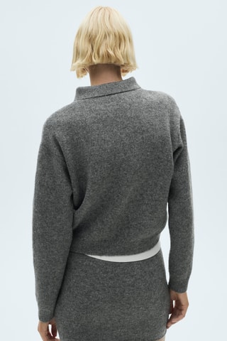 Pull-over col chemise combiné - Anthracite