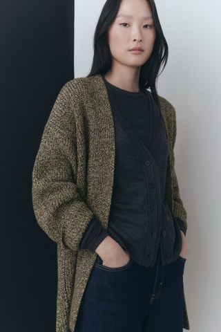 Cardigan maille oversize - Vert