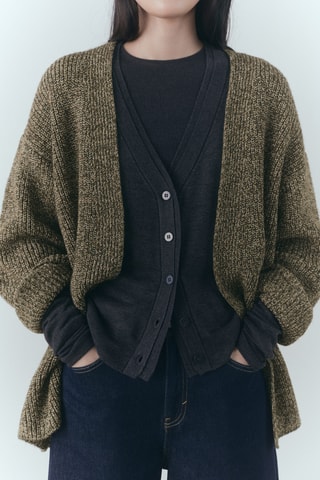 Cardigan maille oversize - Vert