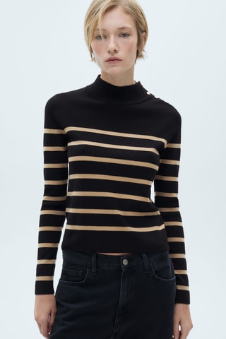 Pull-over boutons épaule - Marron