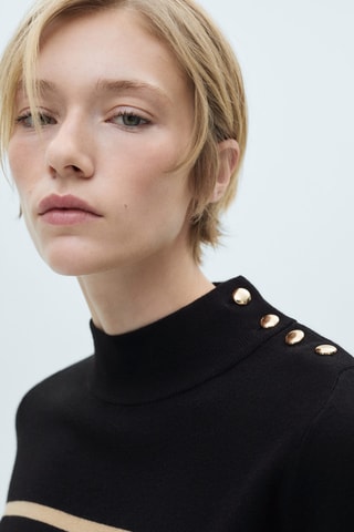 Pull-over boutons épaule - Marron