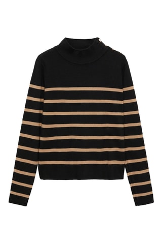 Pull-over boutons épaule - Marron