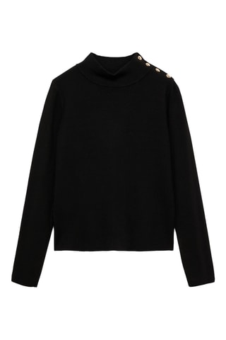 Pull-over boutons épaule - Noir