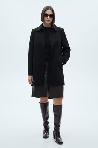 Manteau droit boutonné - Noir