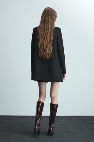Manteau droit boutonné - Noir