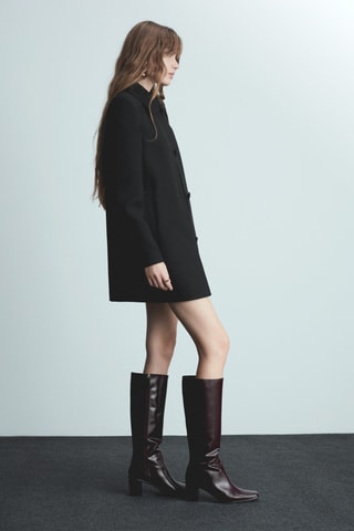 Manteau droit boutonné - Noir