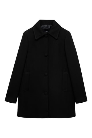 Manteau droit boutonné - Noir