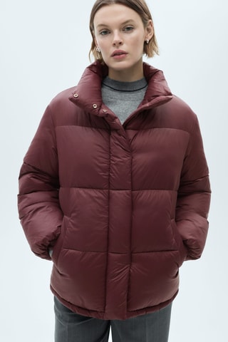 Anorak matelassé à poches - Grenat