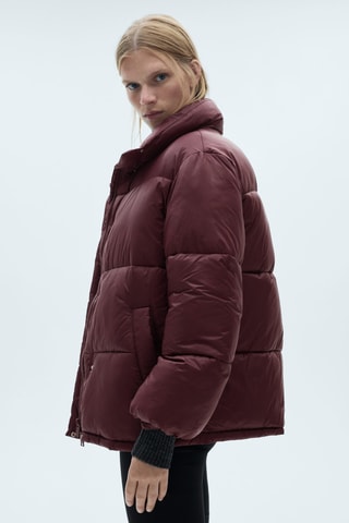 Anorak matelassé à poches - Grenat