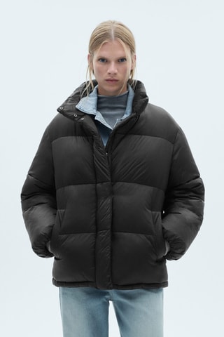 Anorak matelassé à poches - Noir