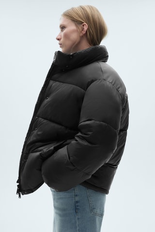 Anorak matelassé à poches - Noir