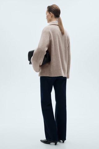 Manteau laine col montant - Beige