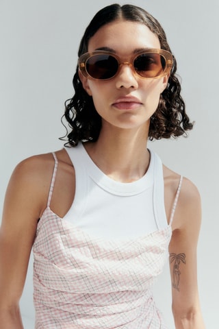 Lunettes de soleil monture plastique - Pêche