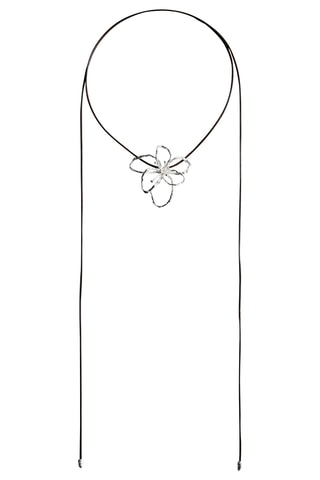 Collier cordon fleur - Marron