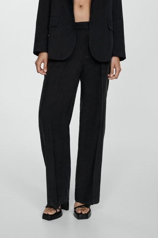 Pantalon cupro droit - Noir