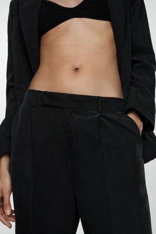 Pantalon cupro droit - Noir