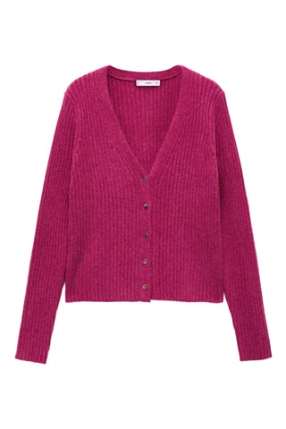 Cardigan maille boutons métalliques - Fuchsia