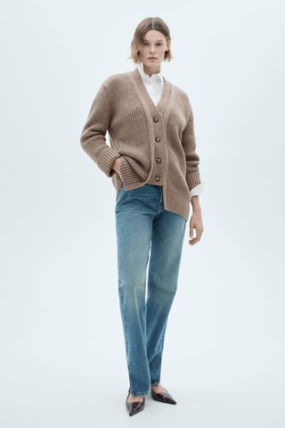 Cardigan boutons oversize - Marron