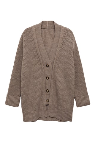 Cardigan boutons oversize - Marron