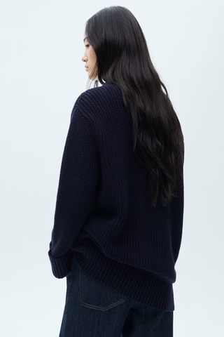 Cardigan boutons oversize - Bleu marine