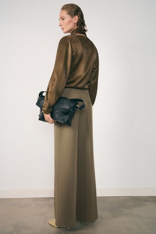 Pantalon droit avec ceinture - Kaki