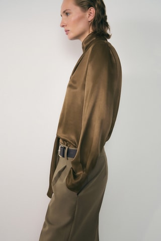 Pantalon droit avec ceinture - Kaki